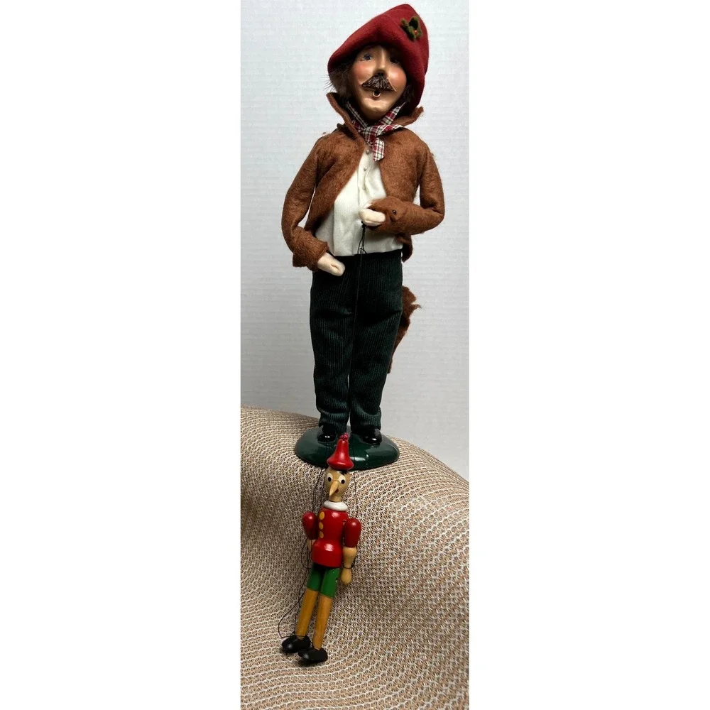 Byers Choice The Carolers 1998 Geppetto with Pinocchio Marionette Puppet Vintage